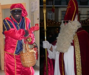 Saint-Nicolas et le père Fouettard très souriant